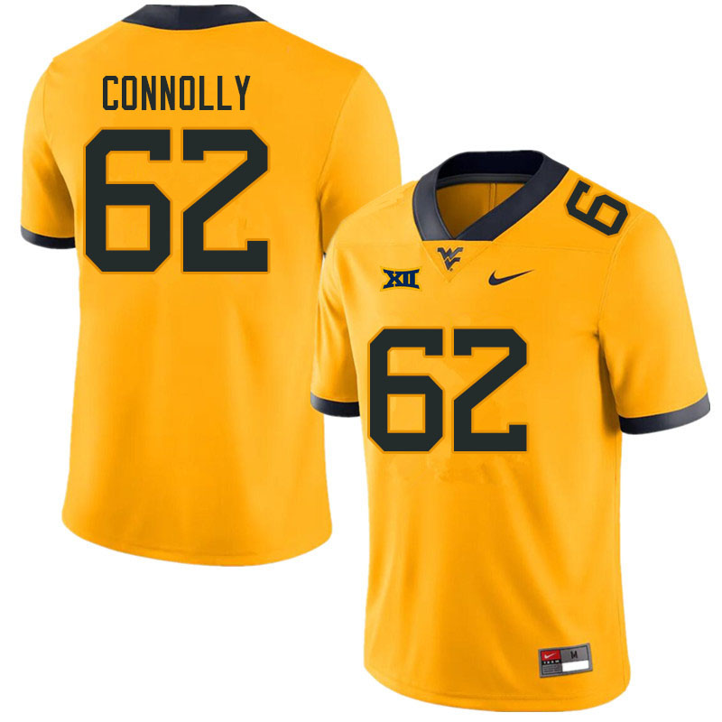 Men #62 Tyler Connolly West Virginia Mountaineers College Football Jerseys Sale-Gold